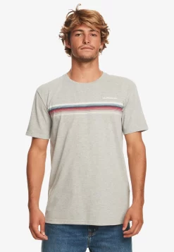 Quiksilver Fade It Back-Pour Eqykt - T-Shirt Print - Grey