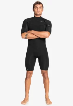 Quiksilver Everyday Sessions Kurzärmliger Chest-Zip-Spr - Badpak - Black