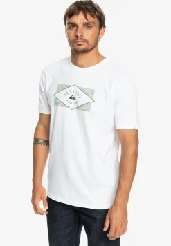 Quiksilver Circled Line Ss - T-Shirt Print - White -Quiksilver 56ddc84d7554432d8b4ec3110139cd6a
