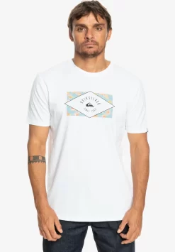 Quiksilver Circled Line Ss - T-Shirt Print - White